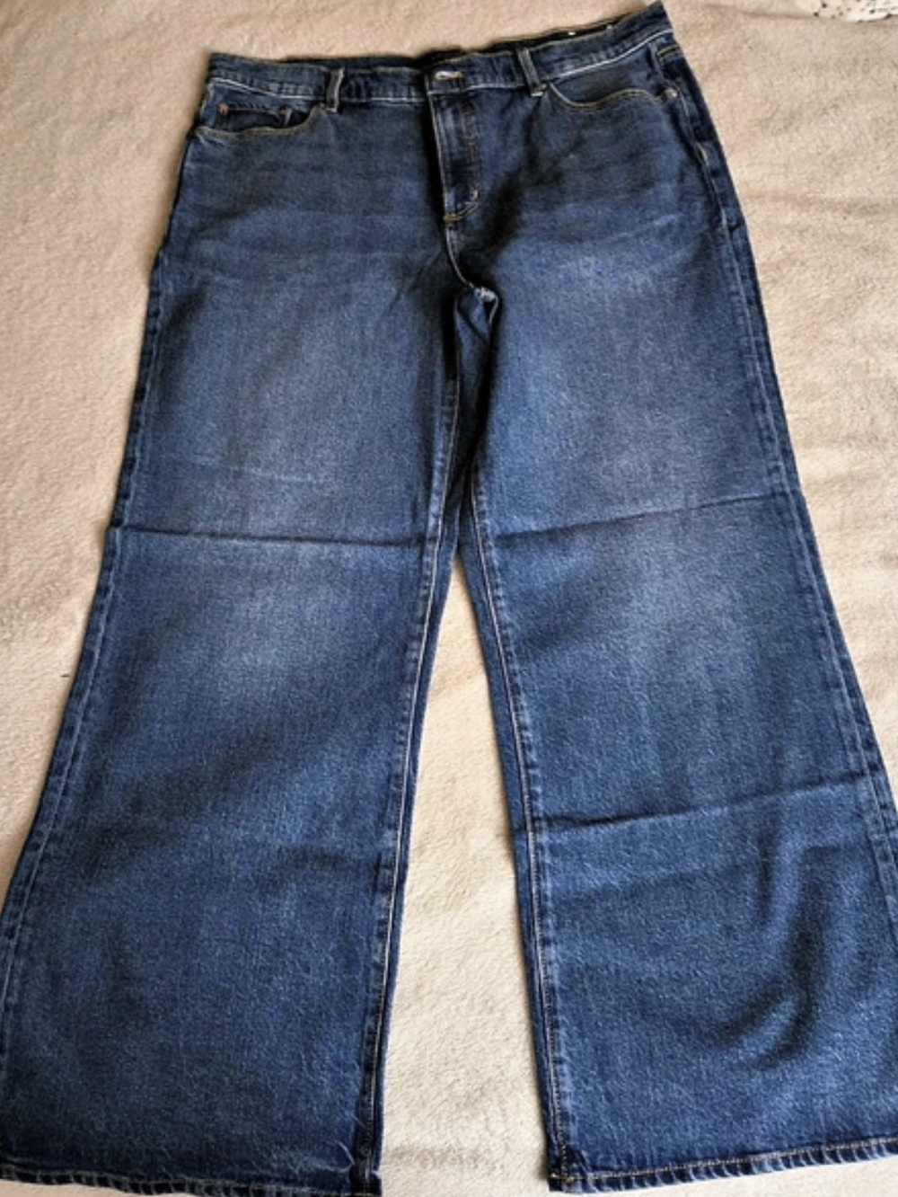Ann Taylor The Wide-Leg Jean Wide Leg Jeans in Blue Waist 14 NWT